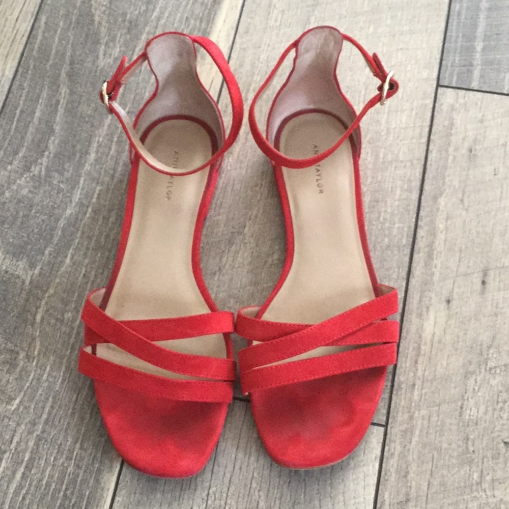 Ann Taylor Red Suede sandals